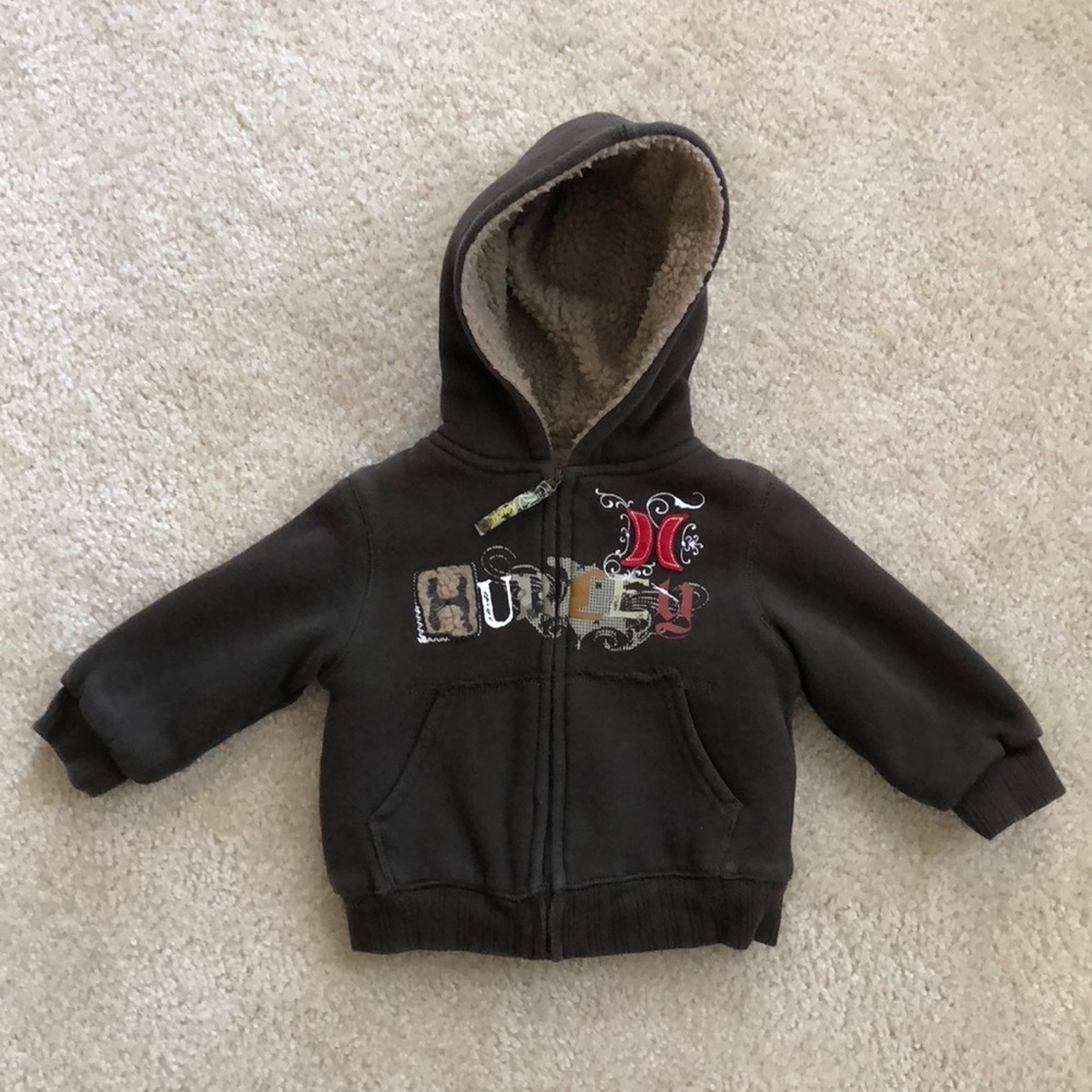 Hurley 18mos very warm hoodie - brown